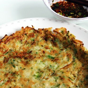 Courgette met Thaise Basilicum Pannenkoeken